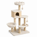 Árbol rascador para gatos de MDF y sisal 120 cm beige