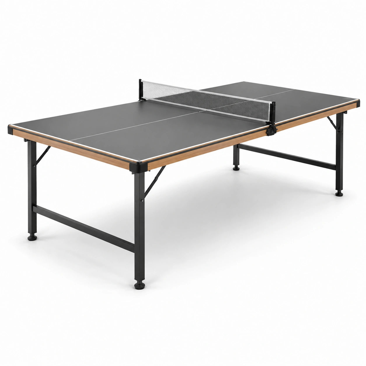 Mesa de ping-pong negro plegable con marco metálico 274x152.5x76 cm