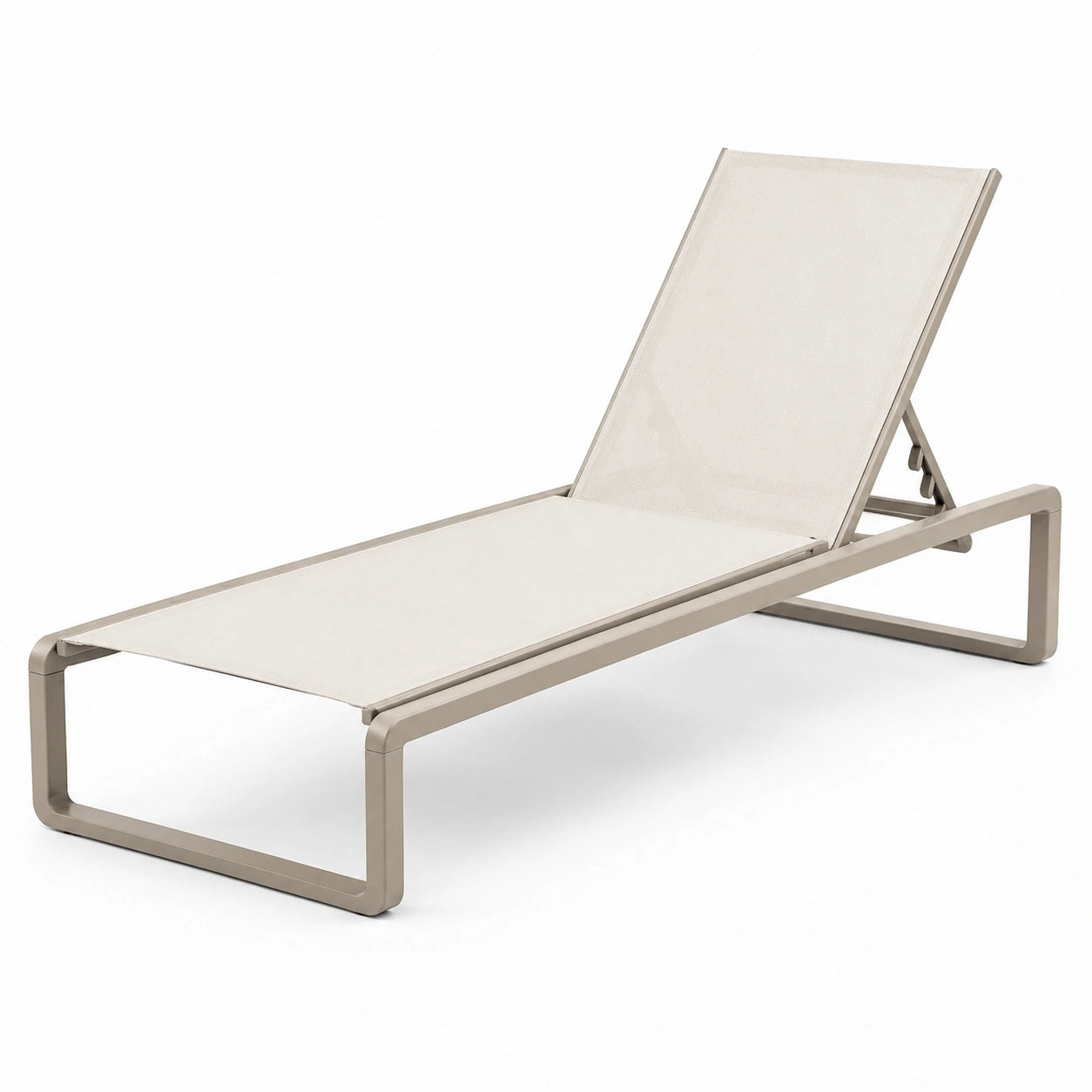 Tumbona de aluminio con tela de textilene beige