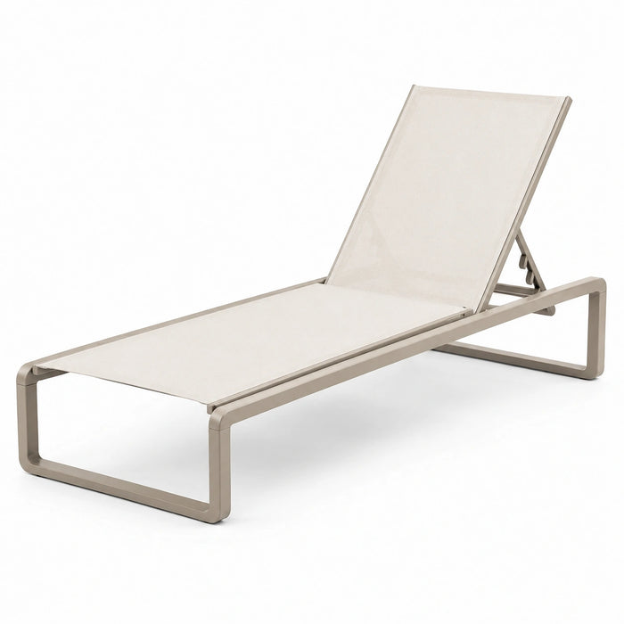Tumbona de aluminio con tela de textilene beige