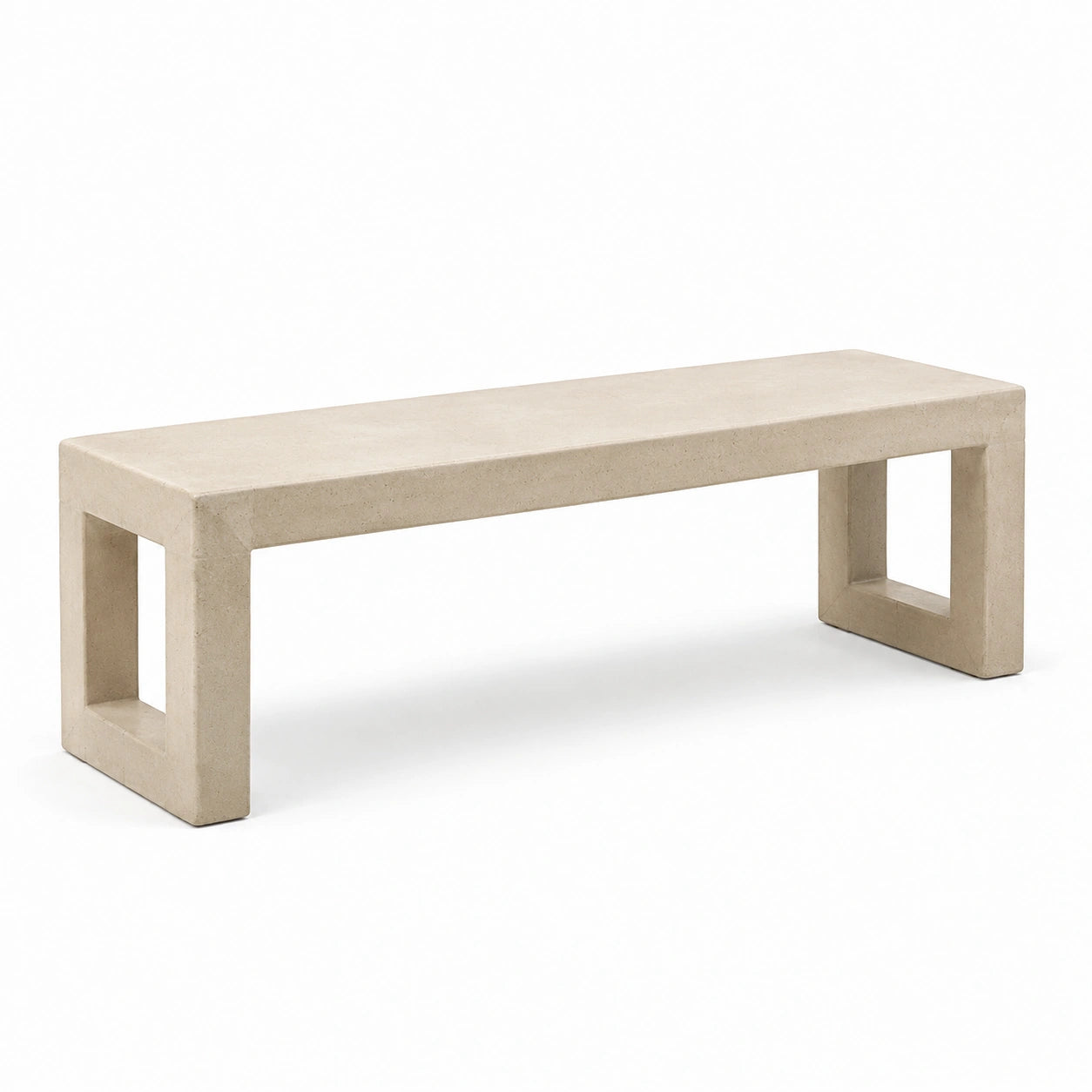 Banco de Hormigón Beige Sólido 160x40x45 cm