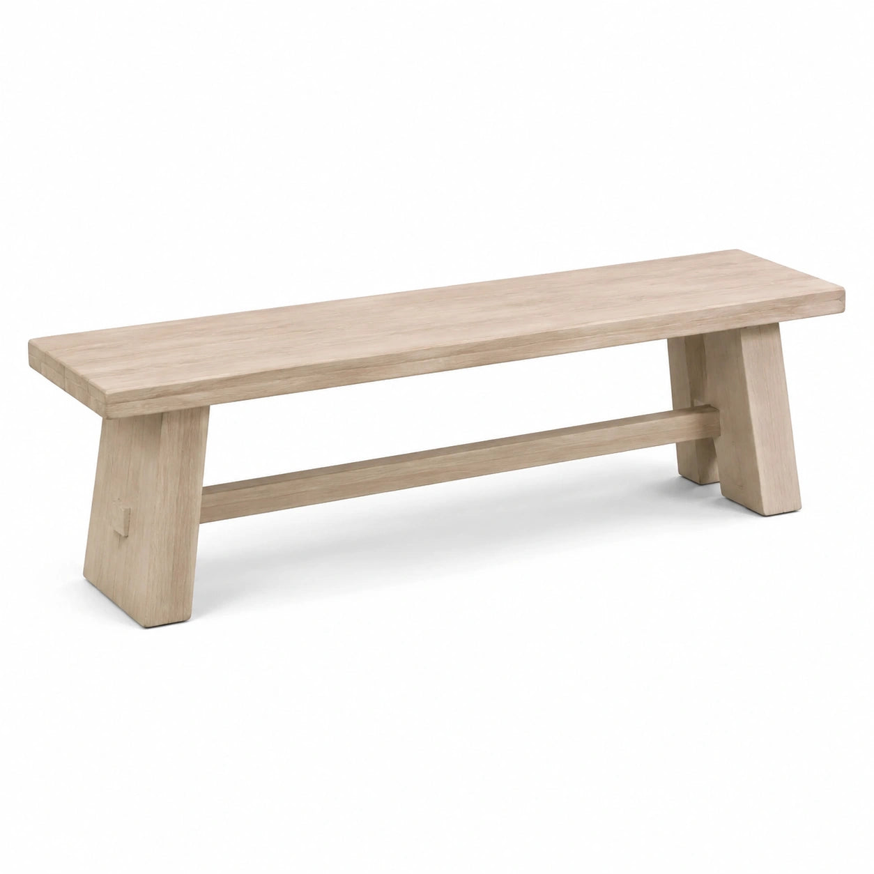Banco de madera maciza de roble color beige