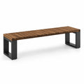 Banco de Jardín Madera y Acero Negro 200 cm
