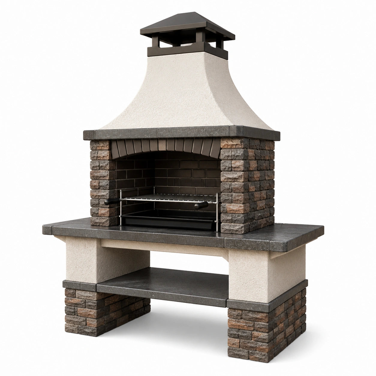 Barbacoa de Ladrillo y Cemento para Exterior 140x65x210 cm