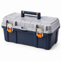 Caja de herramientas de plástico y acero inoxidable gris/azul 50x25x25 cm