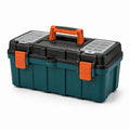 Caja de herramientas de plástico con asa portátil y compartimentos 45x25x22 cm