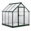 Invernadero de aluminio verde con paneles de policarbonato 190cm x 185cm x 125cm