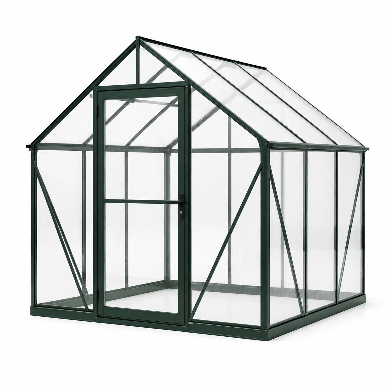 Invernadero de aluminio y policarbonato 2x2m verde
