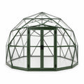 Invernadero de cúpula geodésica de policarbonato con estructura de aluminio