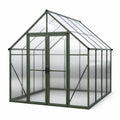Invernadero de aluminio y policarbonato verde 250x190x195 cm
